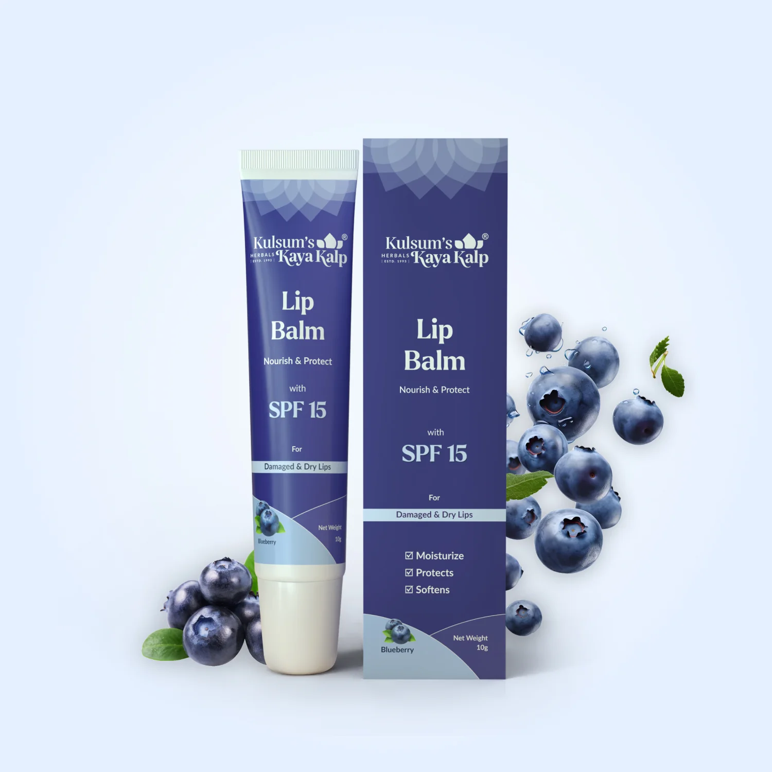 Lip Balm Pack of 4 Blueberry, Vanilla, Mango & Strawberry Lip Balm - Image 6