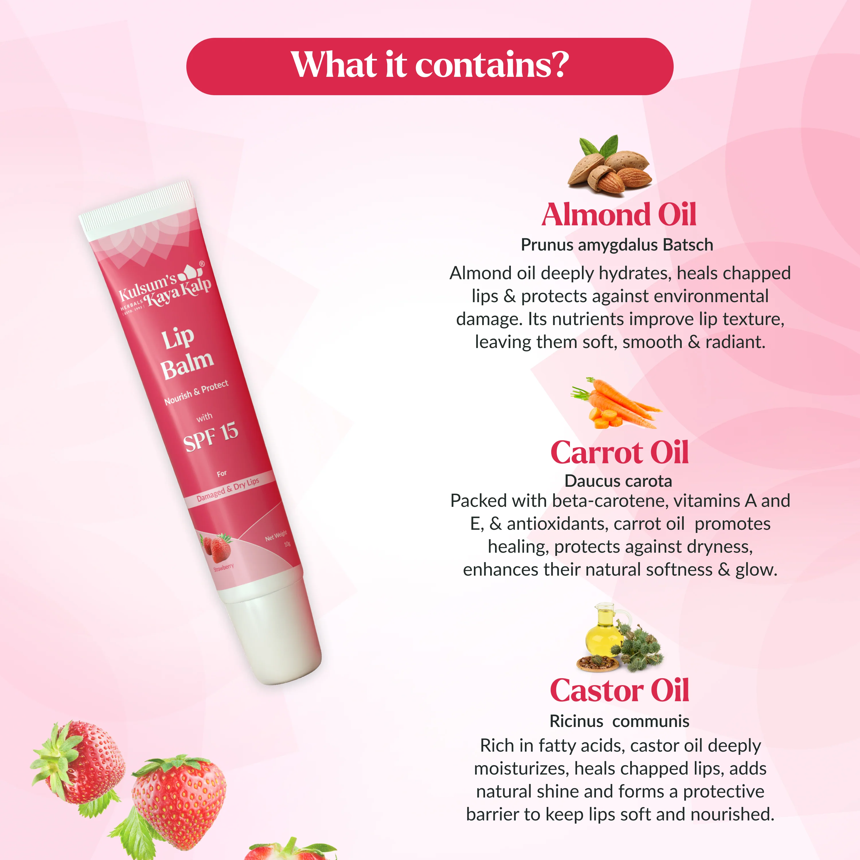 Lip Balm Pack of 4 Blueberry, Vanilla, Mango & Strawberry Lip Balm - Image 12