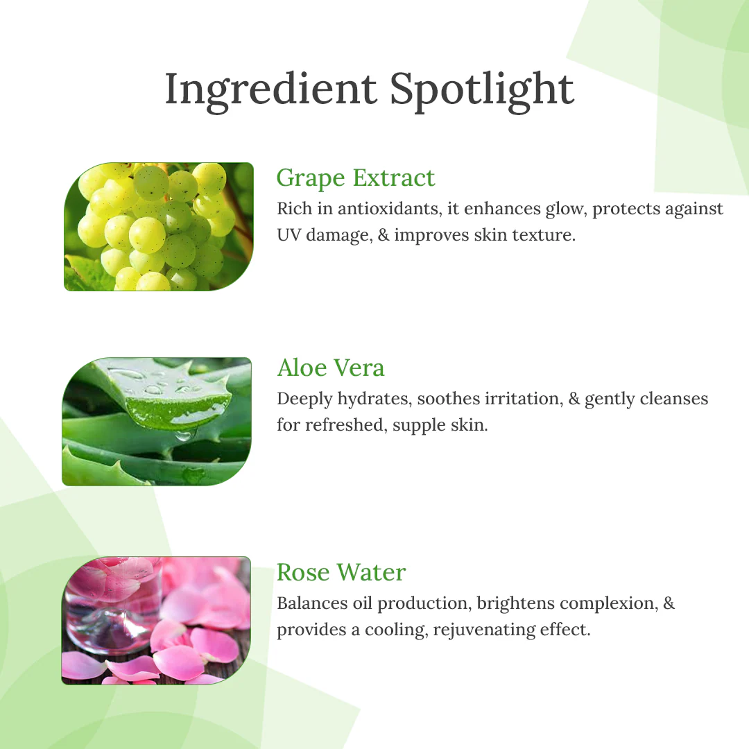 Pack of 2 Grapes Fairness Face Wash For Glow & Brightening - Image 3