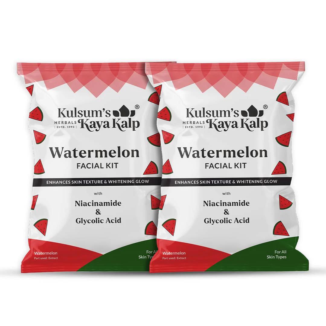 Pack of 2 Watermelon Facial Kit 7 in 1 for Enhancing Skin Texture & Whitening Glow