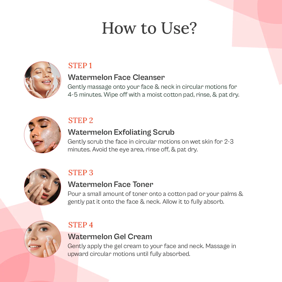 Watermelon Facial Kit 7 in 1 for Enhancing Skin Texture & Whitening Glow - Image 3
