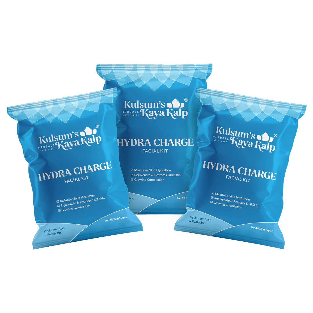 Pack of 3 Hydra Charge Facial Kit 5 in 1 For Intense Hydration & Glow