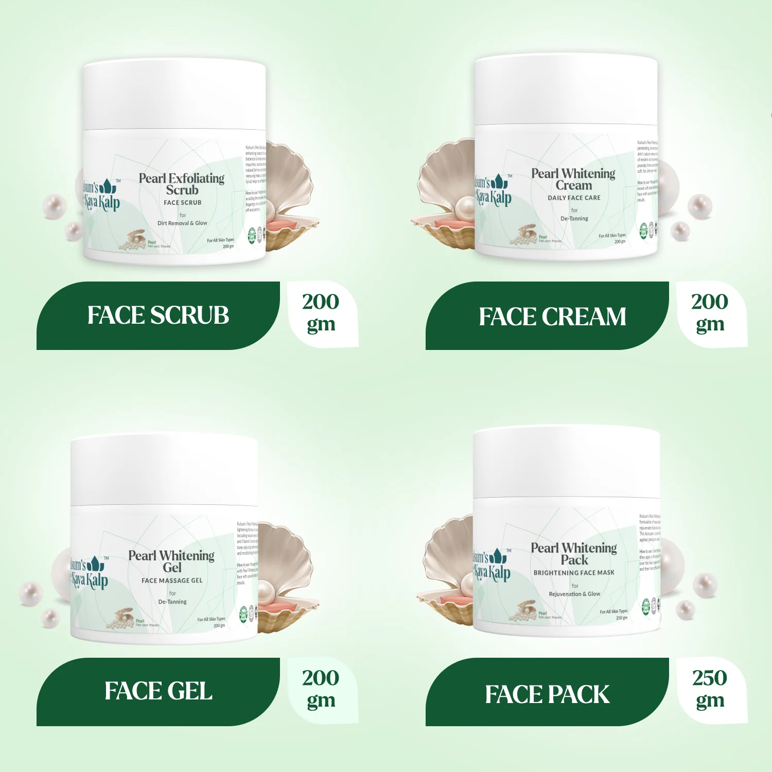 Pearl Whitening Facial Kit - 850g - Image 3