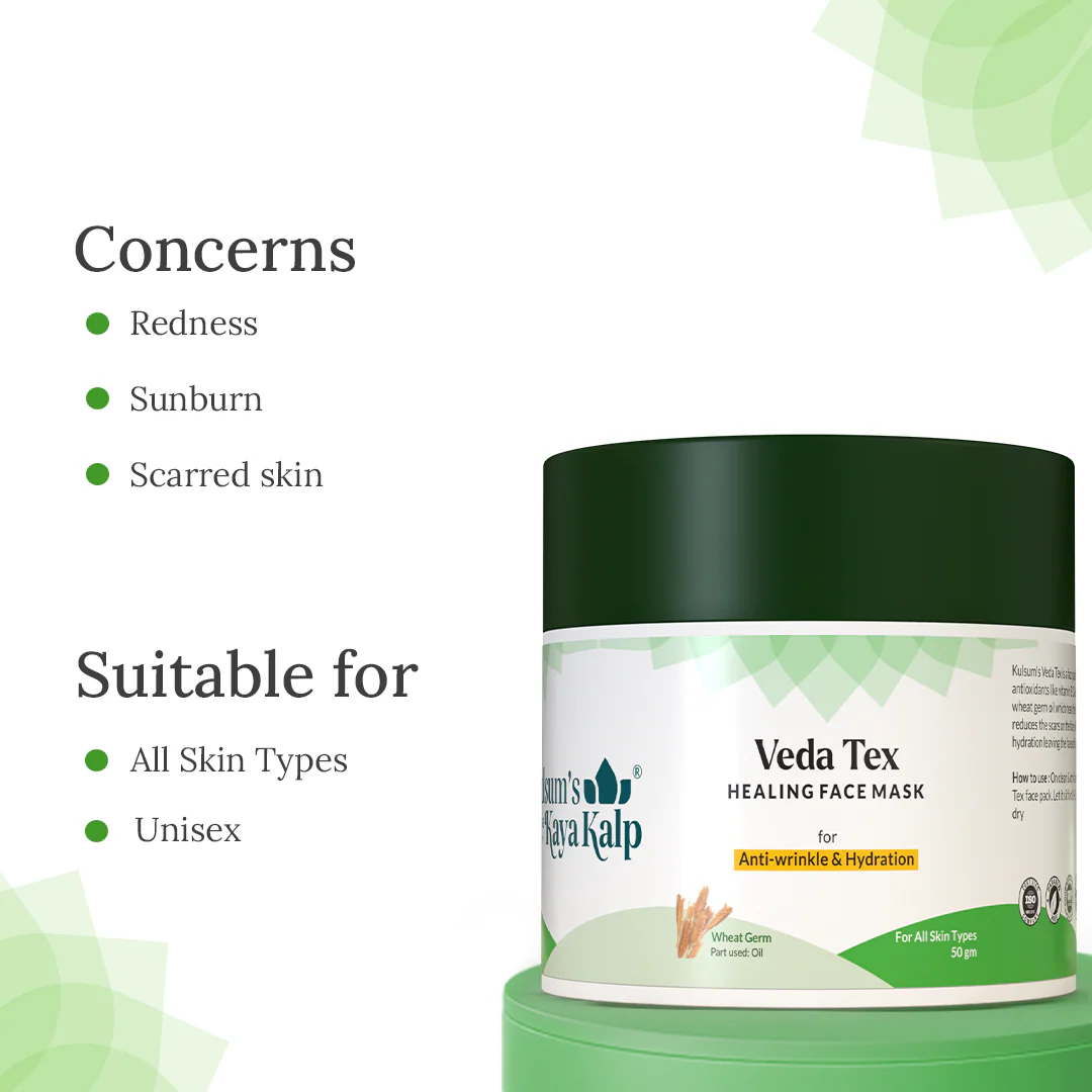 Veda Tex Healing Face Mask For Scar Reduction & Hydration - Image 4